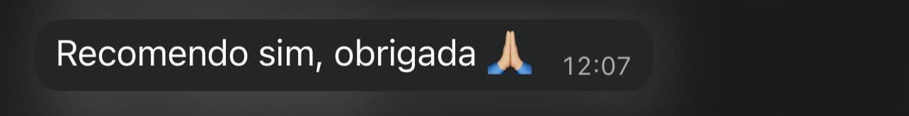 Mensagem real de cliente número 17