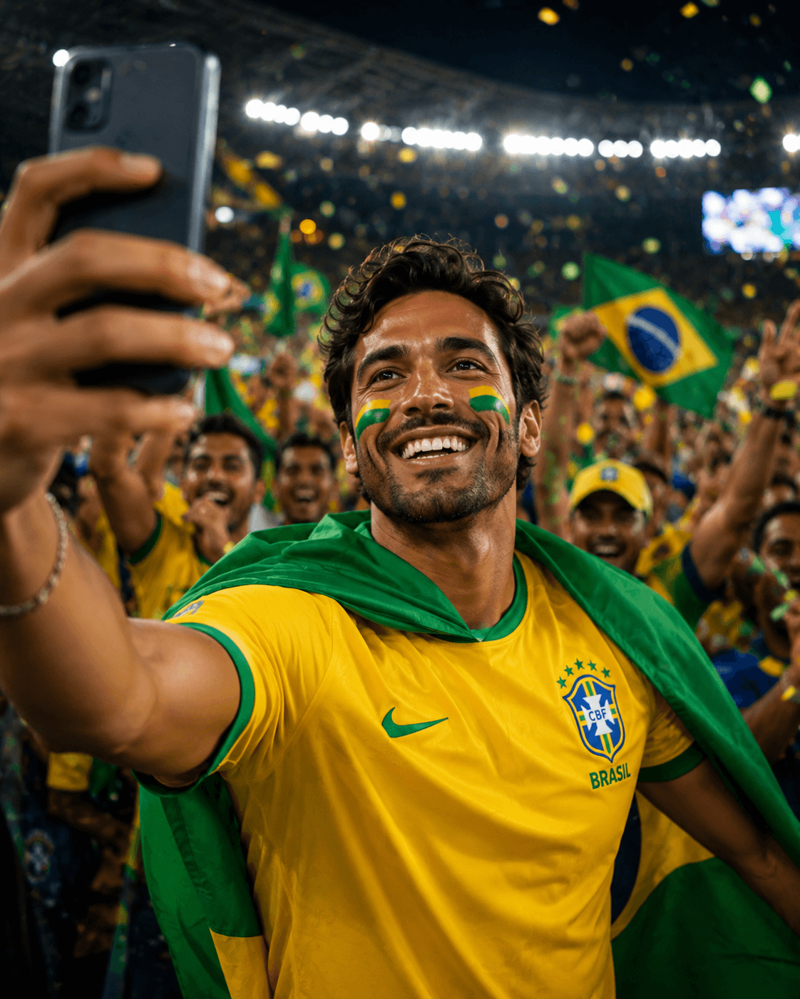 Exemplo da pose Selfie da vitória