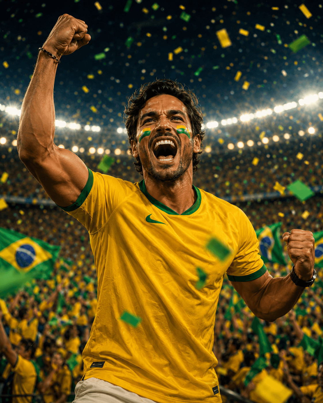 Exemplo da pose Grito de gol