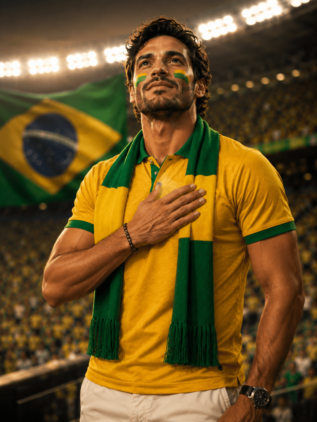 Exemplo da pose Hino nacional