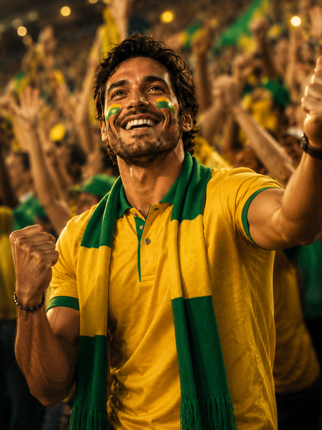 Exemplo da pose Comemoração em grupo sugerida