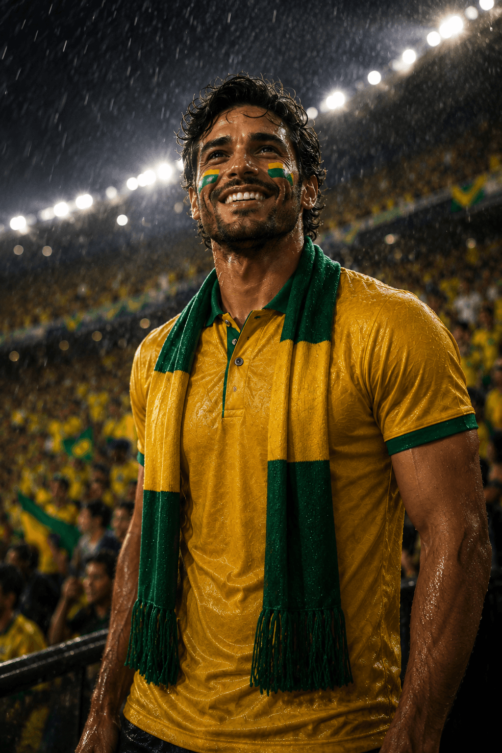 Exemplo da pose Chuva no estádio