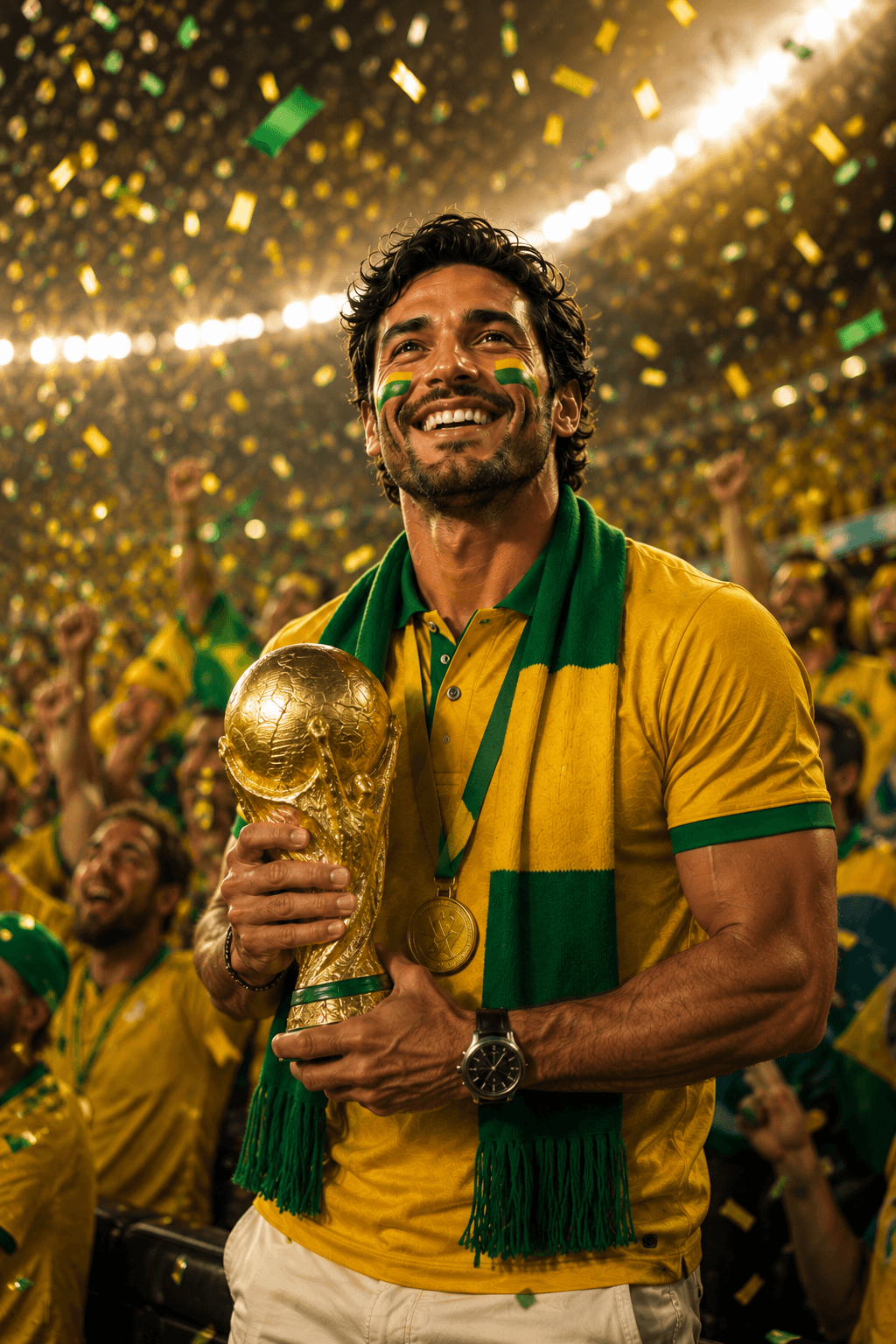 Exemplo da pose Celebração final